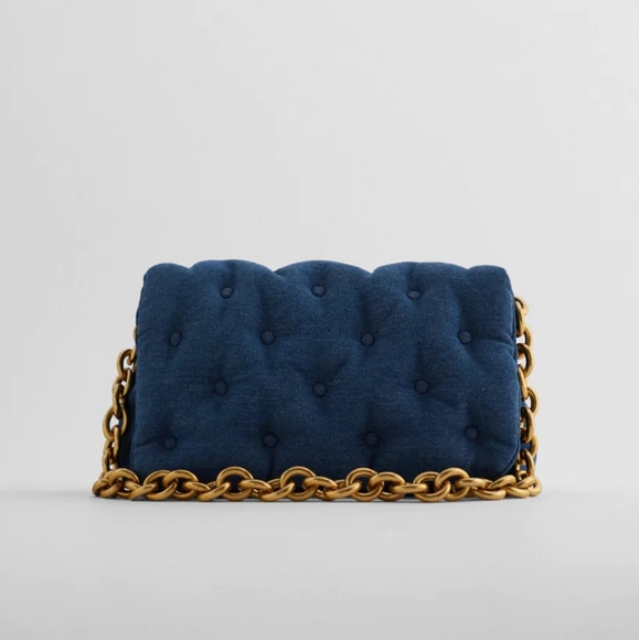 Zara Denim Quilted Bag Bloggers Favorite N… - Picture 1 of 10